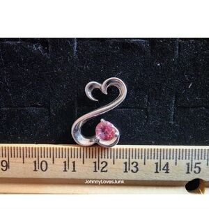 Jane Seymour Open Hearts Sterling Silver/Pink Sapphire Necklace Pendant